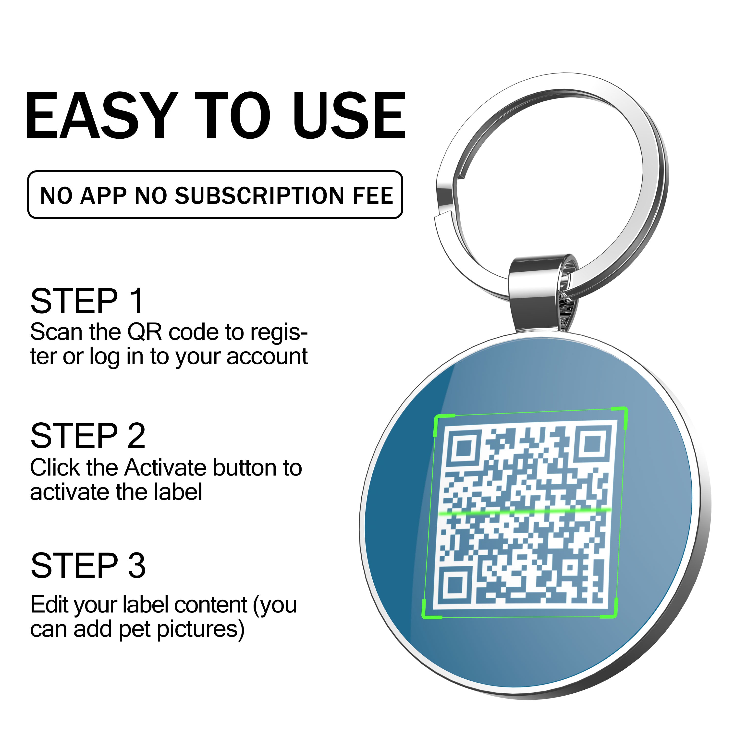 QR code pet tag Dog breeds tags-Bichon Fries