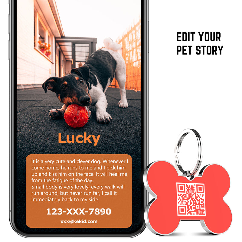 QR code pet tag Bling bone tags-NO.140618