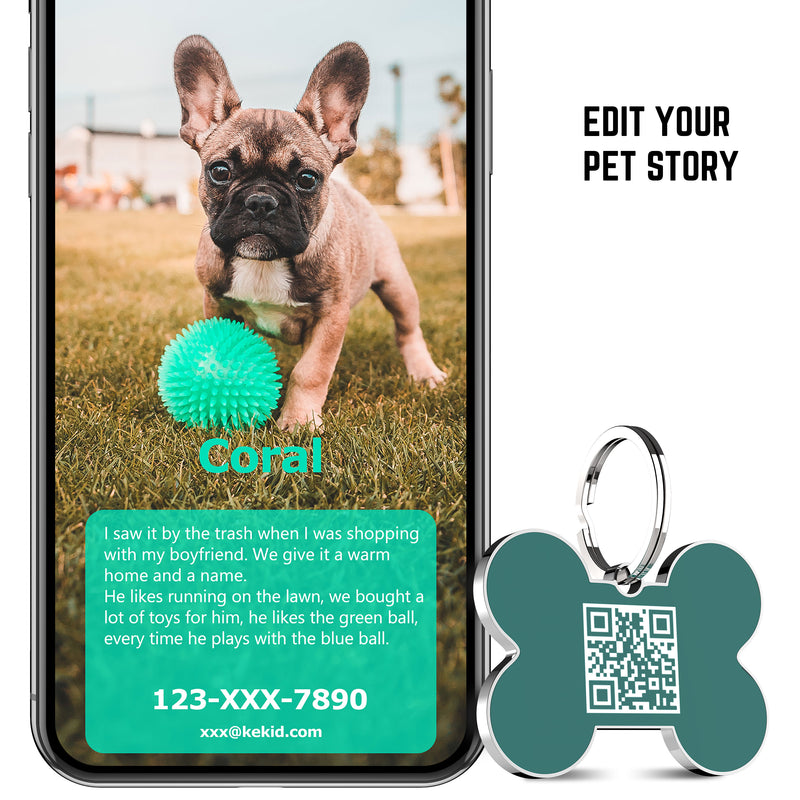 QR code pet tag Bling bone tags-NO.140621