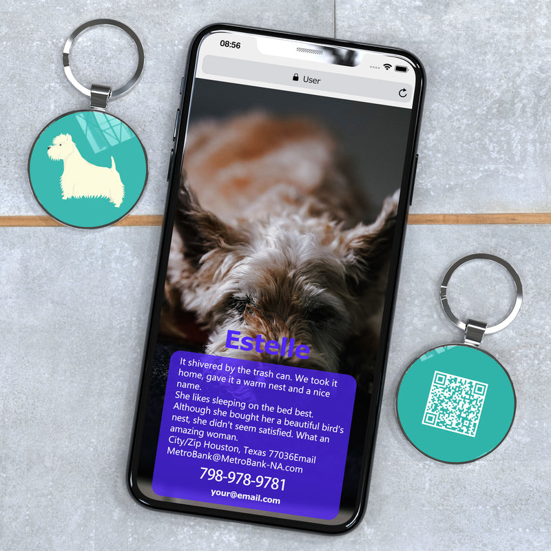 QR code pet tag Dog breeds tags-West Highland White Terrier