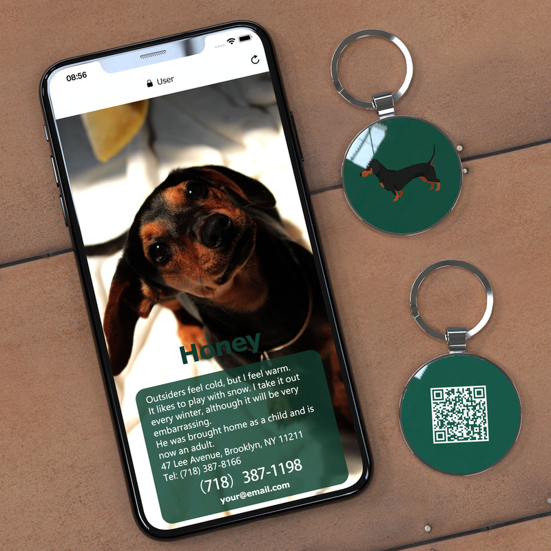 QR code pet tag Dog breeds tags-Dachshund