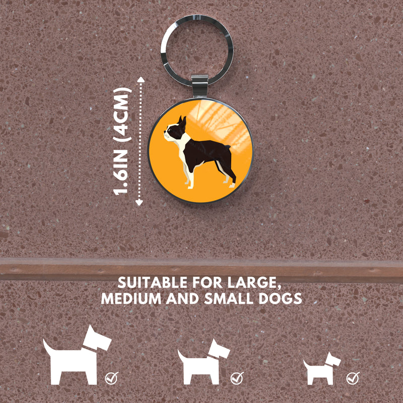 QR code pet tag Dog breeds tags-Boston Terrier