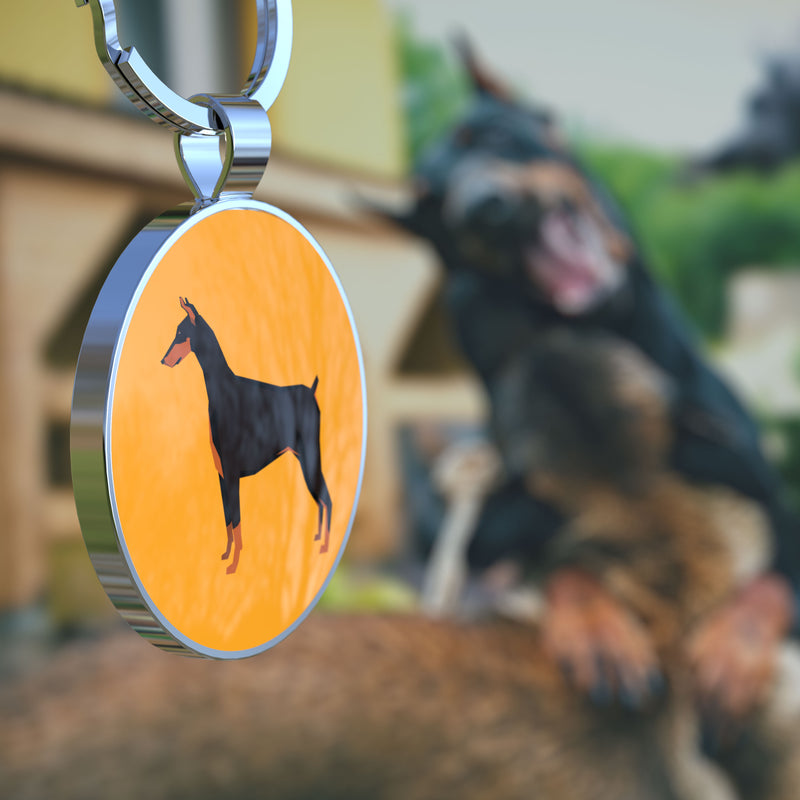 QR code pet tag Dog breeds tags-Doberman