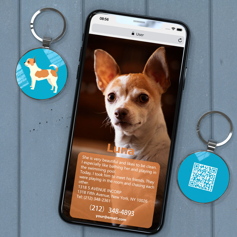 QR code pet tag Dog breeds tags-Chihuahua