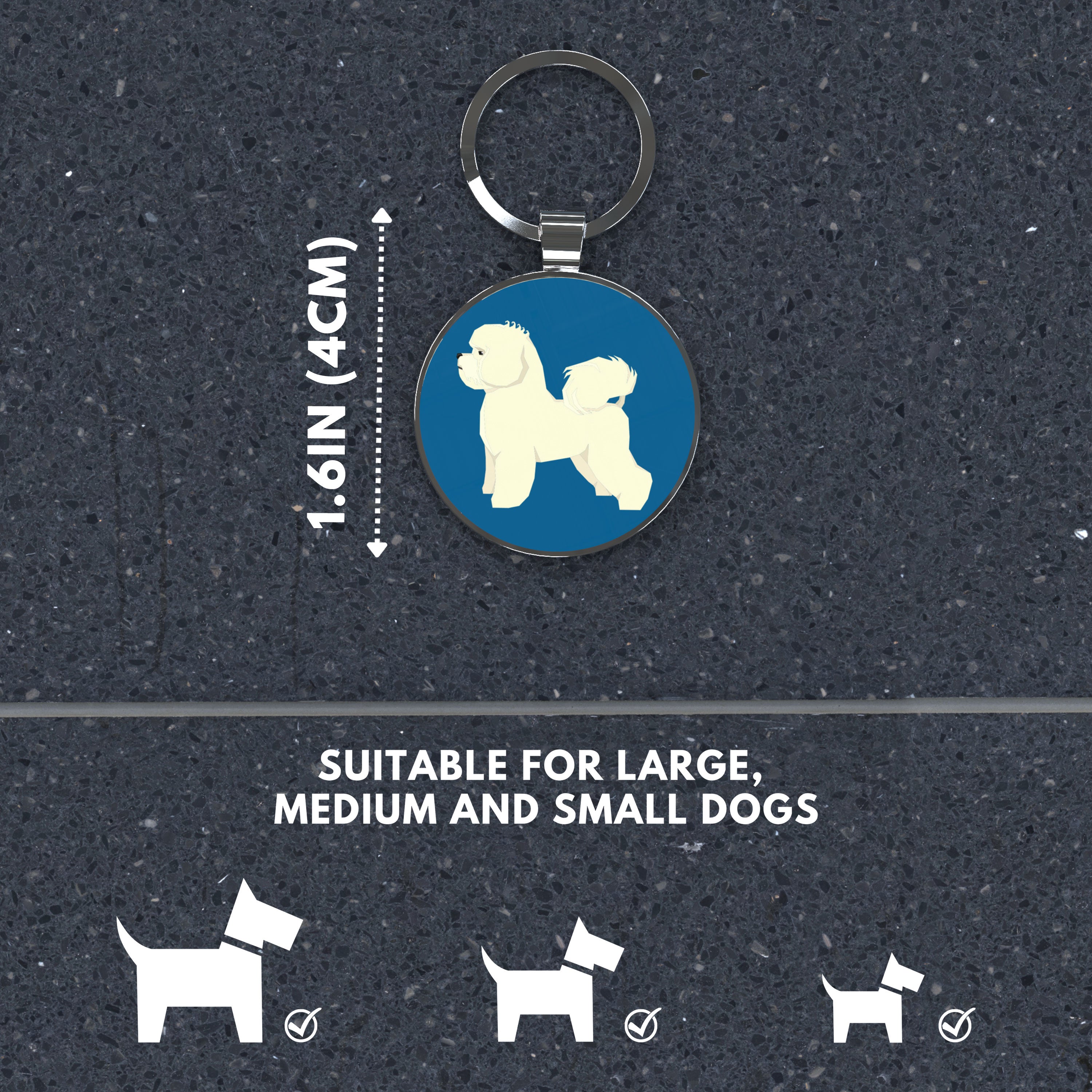 QR code pet tag Dog breeds tags-Bichon Fries