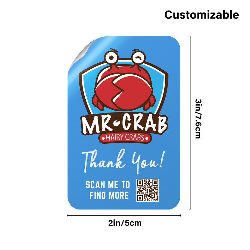 2 Inch Thank You Stickers Custom Qr Code for Supporting Small Business Share Your Social Media to More Customers 200 Pcs(01)