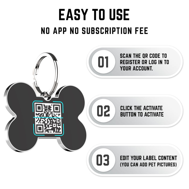 QR code pet tag Bling bone tags-NO.140619
