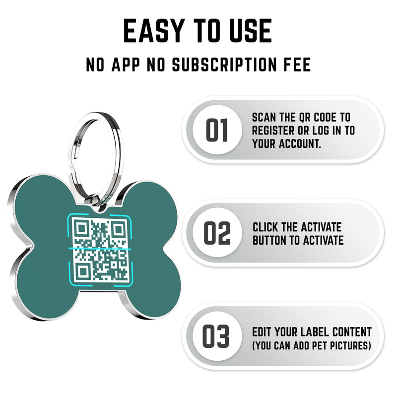 QR code pet tag Bling bone tags-NO.140621