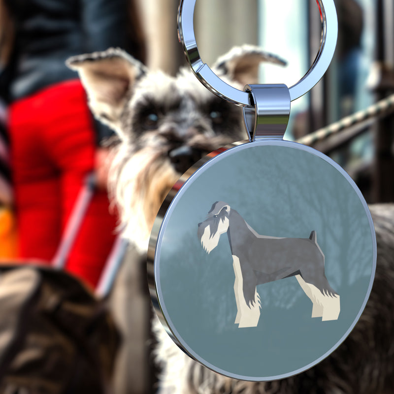 QR code pet tag Dog breeds tags-Schnauzer