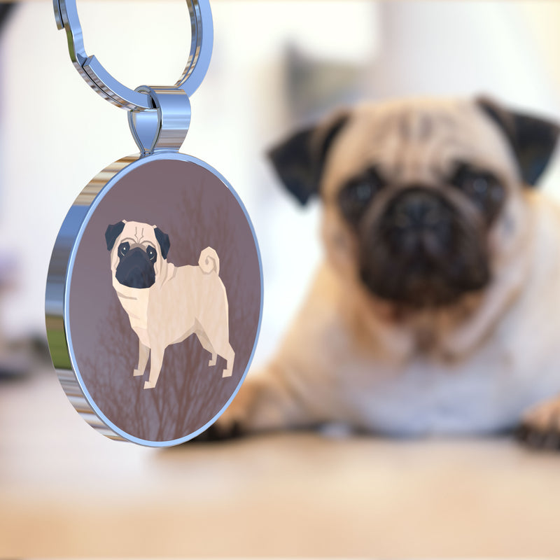 QR code pet tag Dog breeds tags-Pug