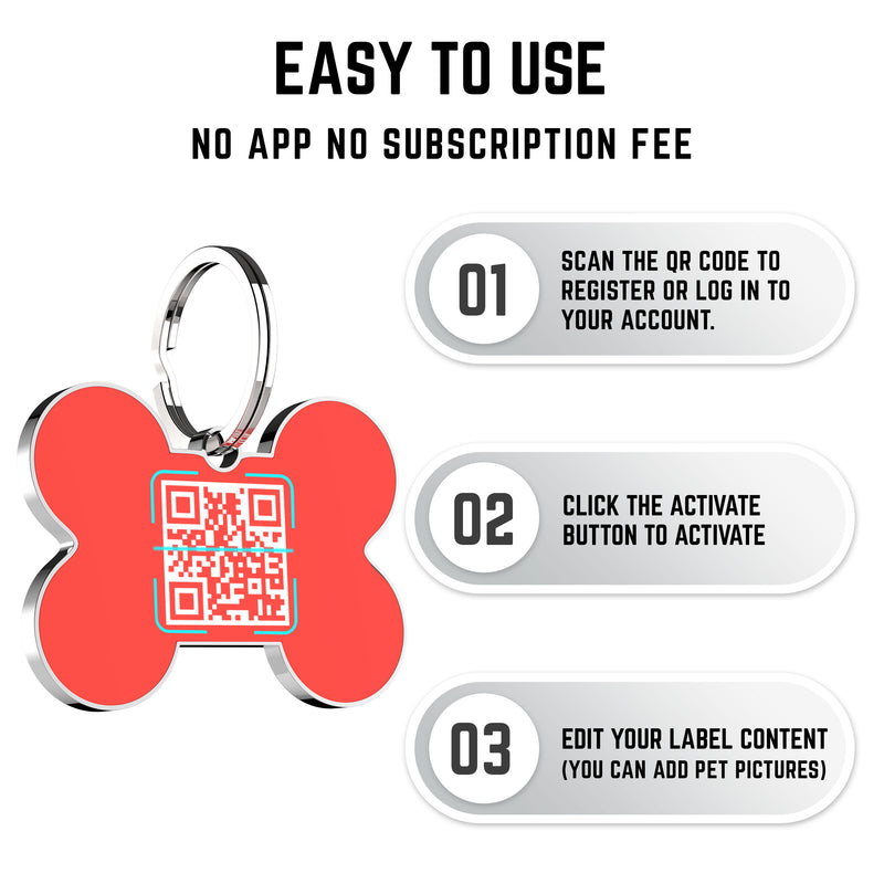QR code pet tag Bling bone tags-NO.140618