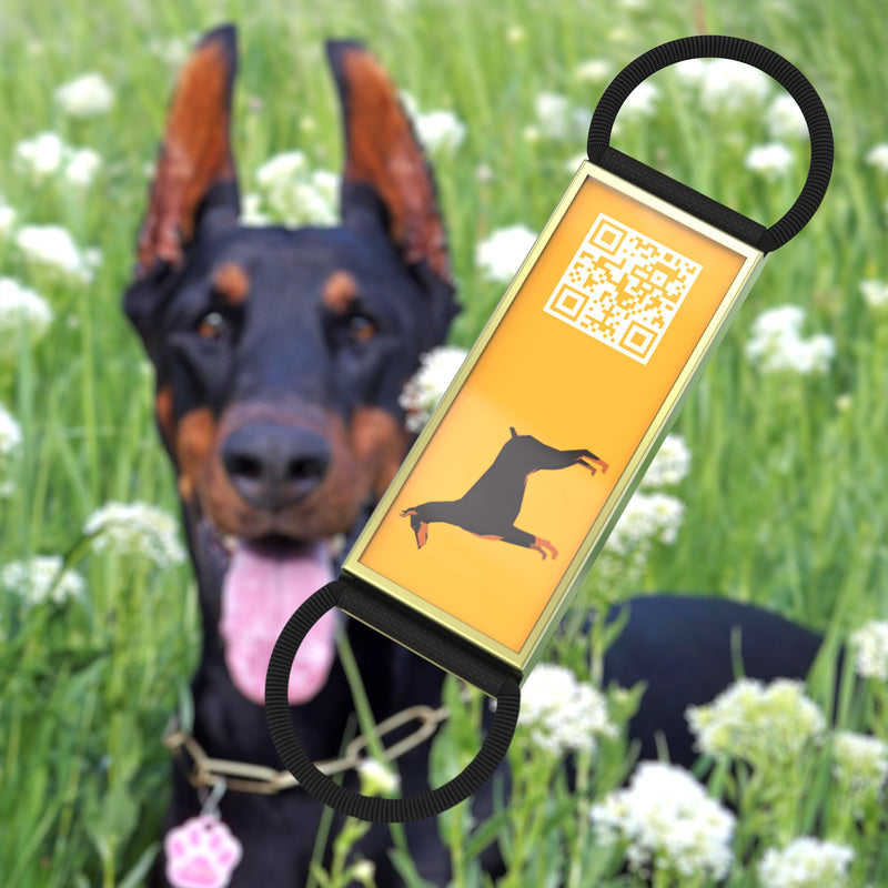 QR code pet tag Silent dog breeds tags-Doberman