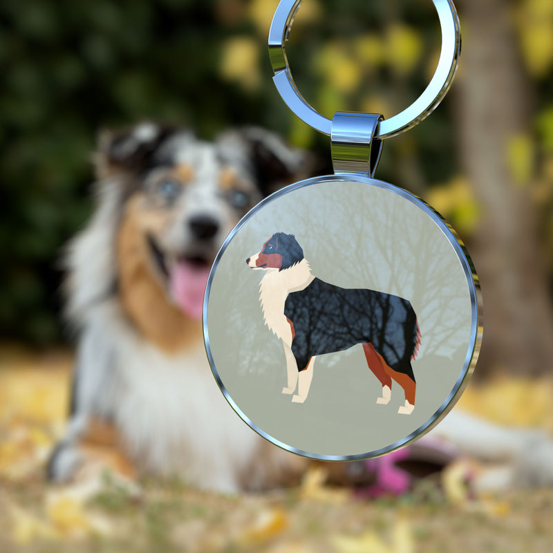 QR code pet tag Dog breeds tags-Australian Shepherd