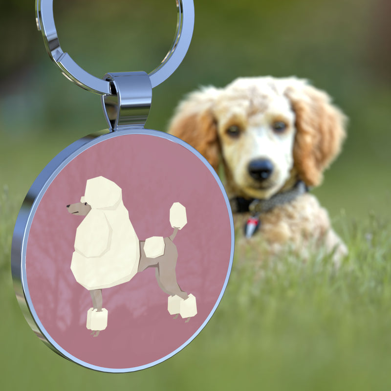 QR code pet tag Dog breeds tags-Poodle