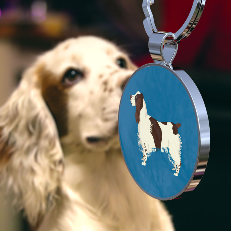 QR code pet tag Dog breeds tags-English Springer Spaniel
