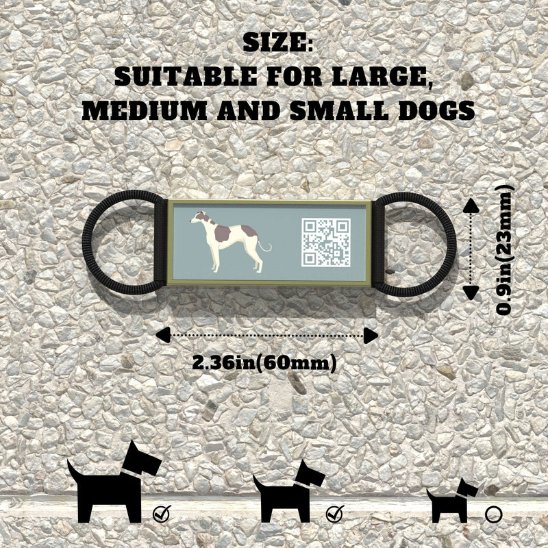 QR code pet tag Silent dog breeds tags-Greyhound