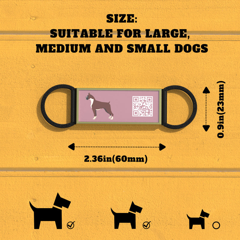 QR code pet tag Silent dog breeds tags-Boxer