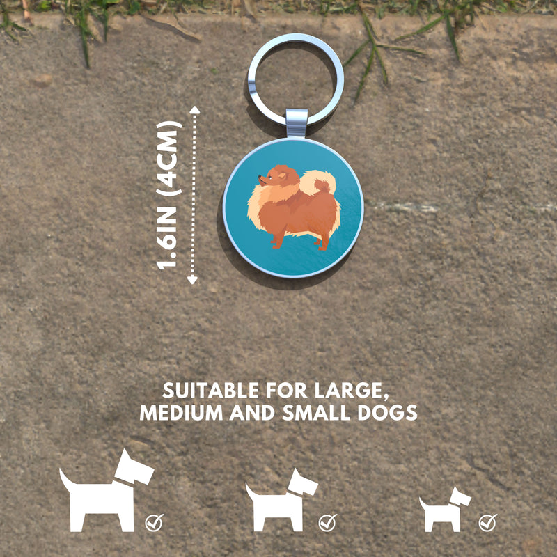QR code pet tag Dog breeds tags-Pomeranian