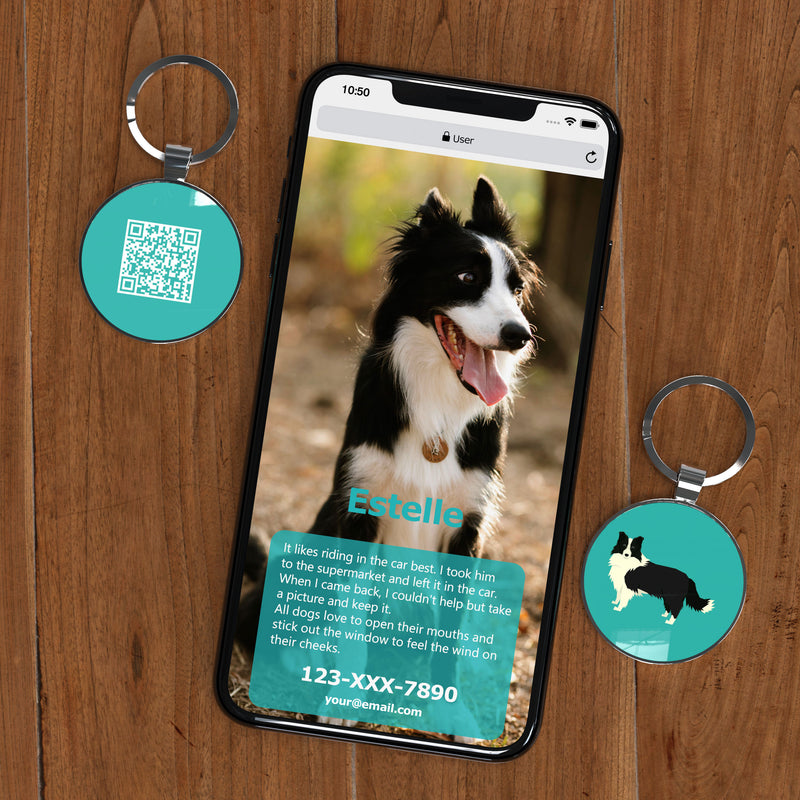 QR code pet tag Dog breeds tags-Border Collie