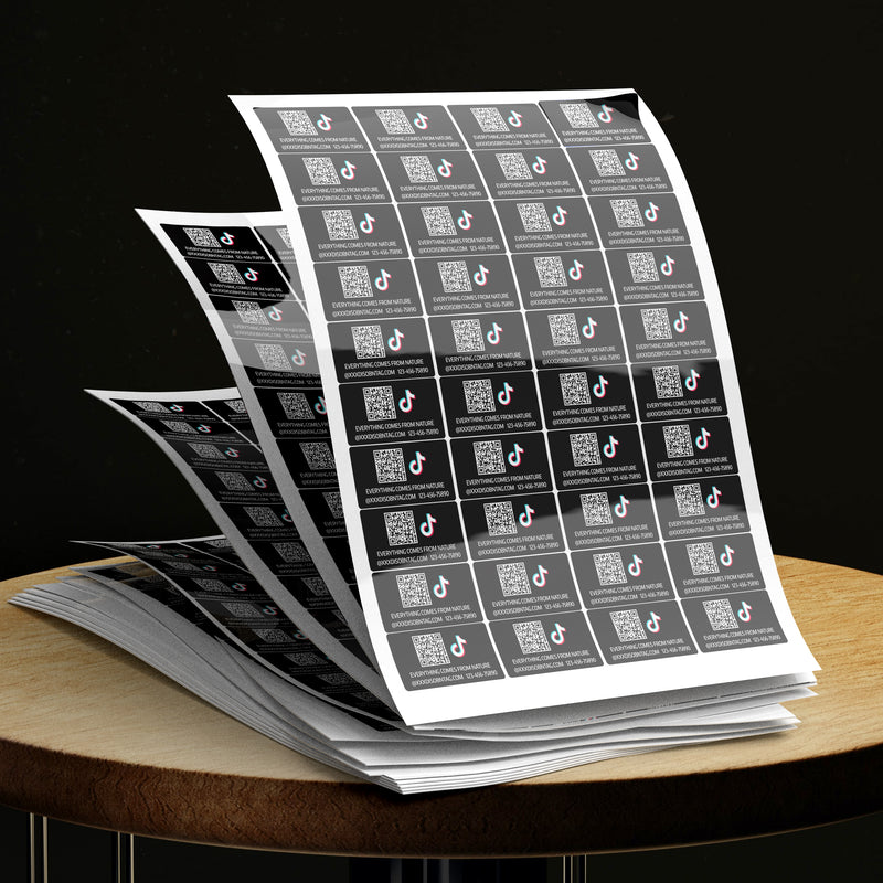 CUSTOM BUSINESS STICKERS-Tiktok (25*50mm/1*2in) 50 Lables