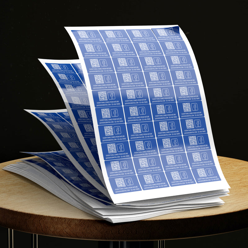 CUSTOM BUSINESS STICKERS-Facebook (25*50mm/1*2in) 50 Lables