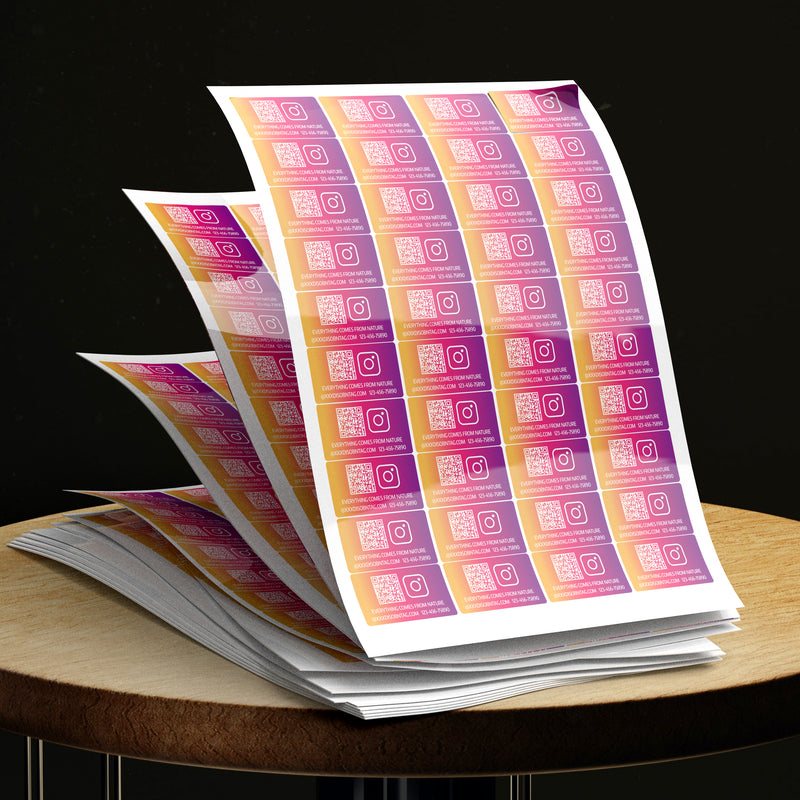 CUSTOM BUSINESS STICKERS-Instagram (25*50mm/1*2in) 50 Lables