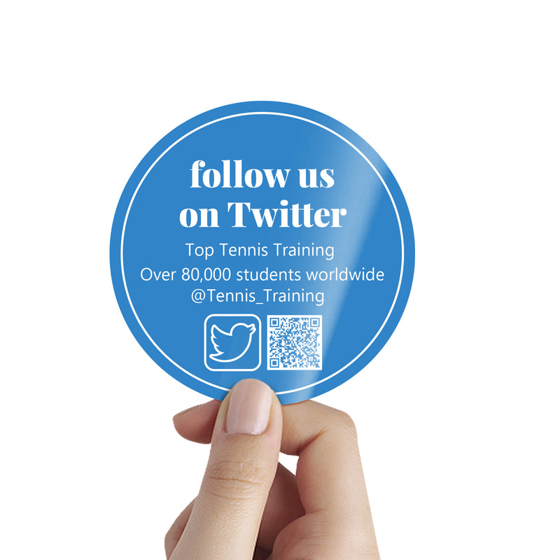 CUSTOM BUSINESS STICKERS-Twitter(50mm/2in) 50 Lables