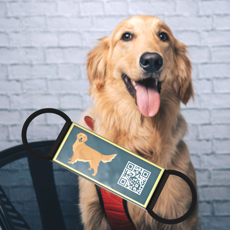 QR code pet tag Silent dog breeds tags-Golden Retriever