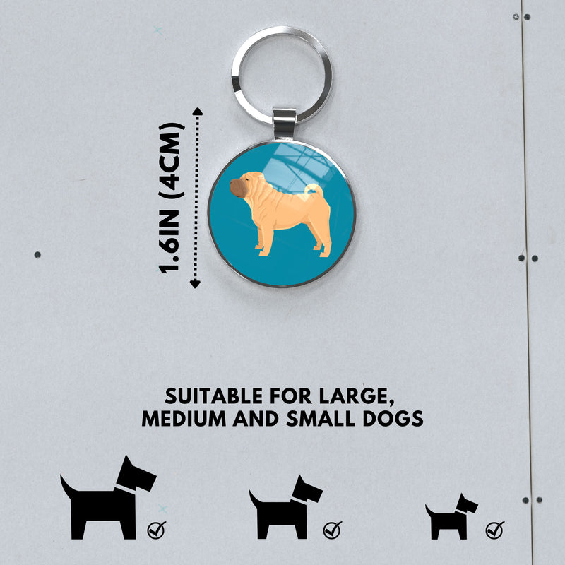 QR code pet tag Dog breeds tags-Shar Pei